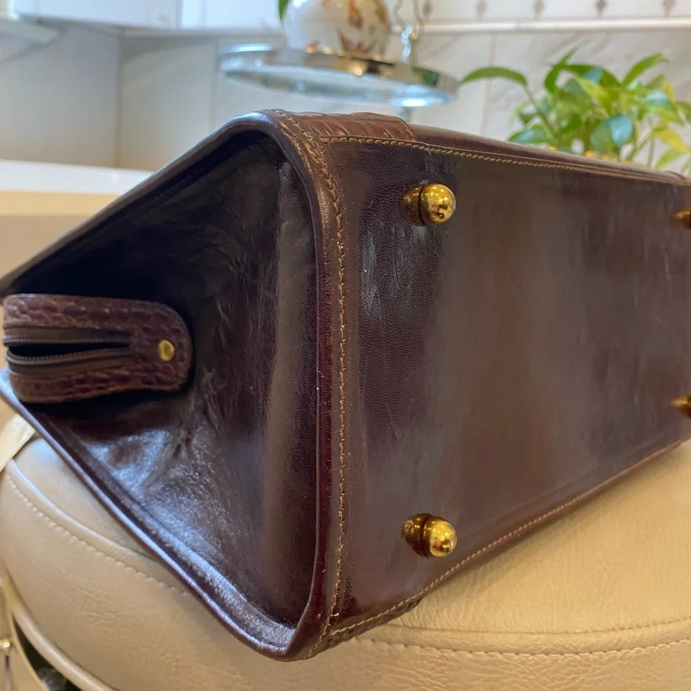 NWT Vintage Brahmin Addison Satchel Purse Merlot